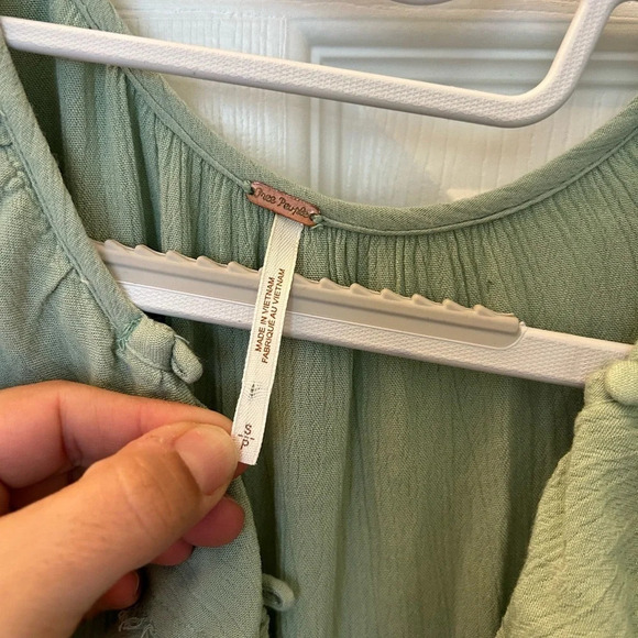 Free People Sweet Darlin Maxi, Minted Jade, Very Oversized, Distressed / Fringed - Picture 8 of 8